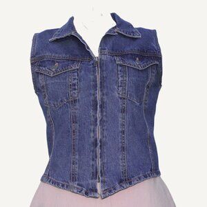 💙 ZIP-UP FITTED DENIM VEST